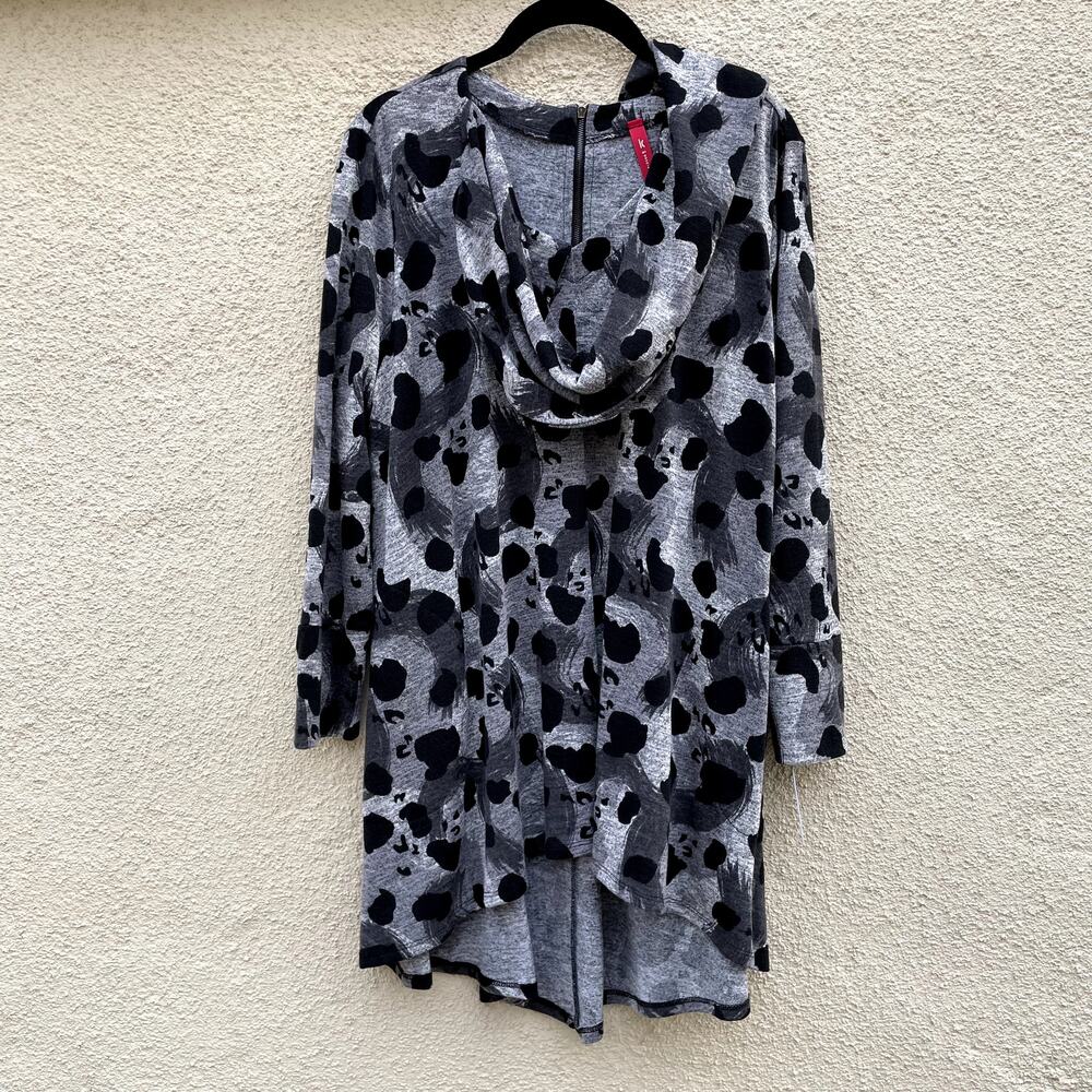 NEW IC Collection by Connie K Knit Dress M Attached Scarf Leopard